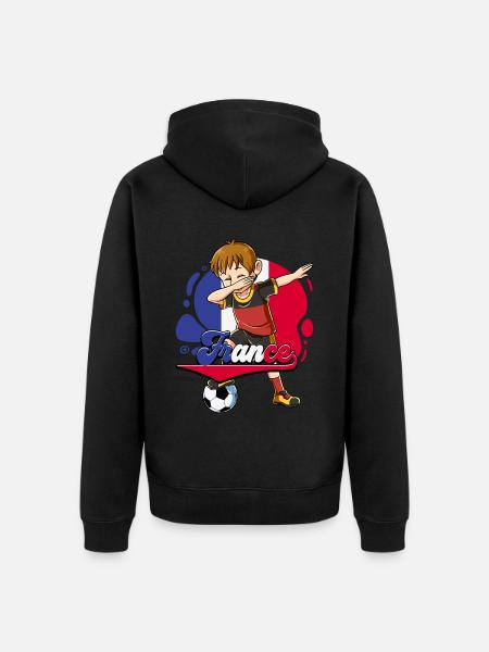 Frankreich Fußball - Unisex Premium Bio Zip Hoodie - Schwarz
