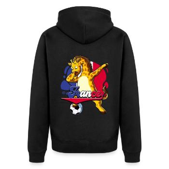 Frankreich Fußball - Unisex Premium Bio Zip Hoodie - Schwarz - Hinten - Nico (187cm)