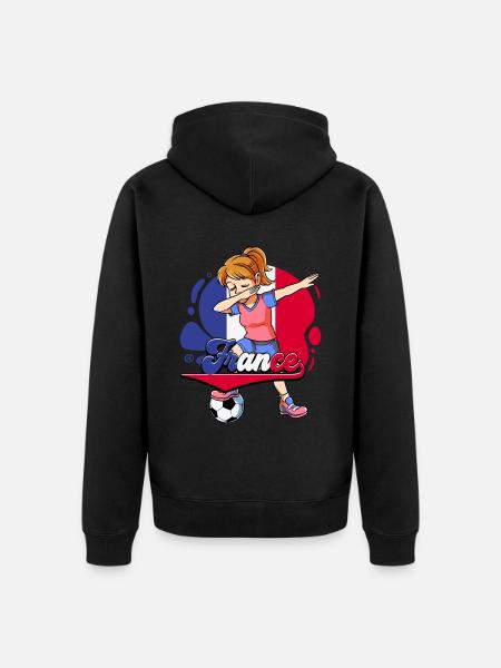 Frankreich Fußball - Unisex Premium Bio Zip Hoodie - Schwarz