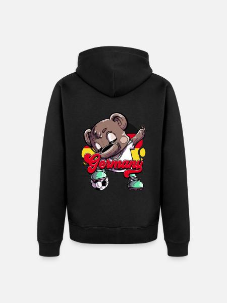 Deutschland Fußball - Unisex Premium Bio Zip Hoodie - Schwarz