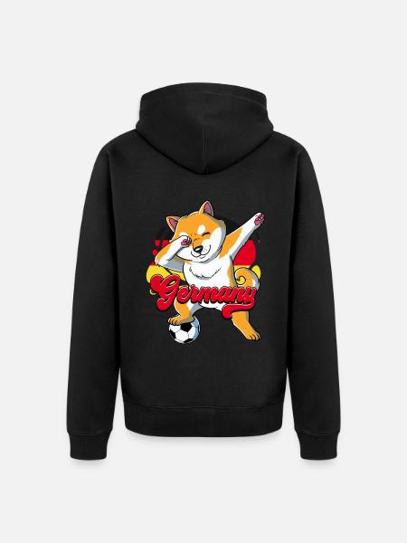 Deutschland Fußball - Unisex Premium Bio Zip Hoodie - Schwarz