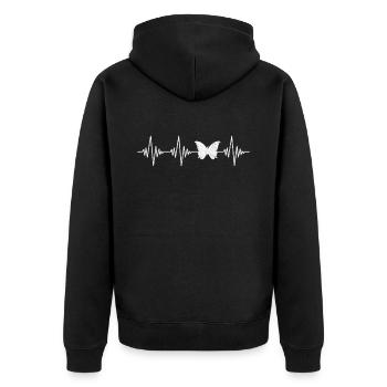 Battement de cœur papillon - Veste à capuche bio Premium Unisexe - noir - Dos - Nico (187cm)