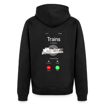 Conducteur de train diesel de marchandises - Veste à capuche bio Premium Unisexe - noir - Dos - Nico (187cm)