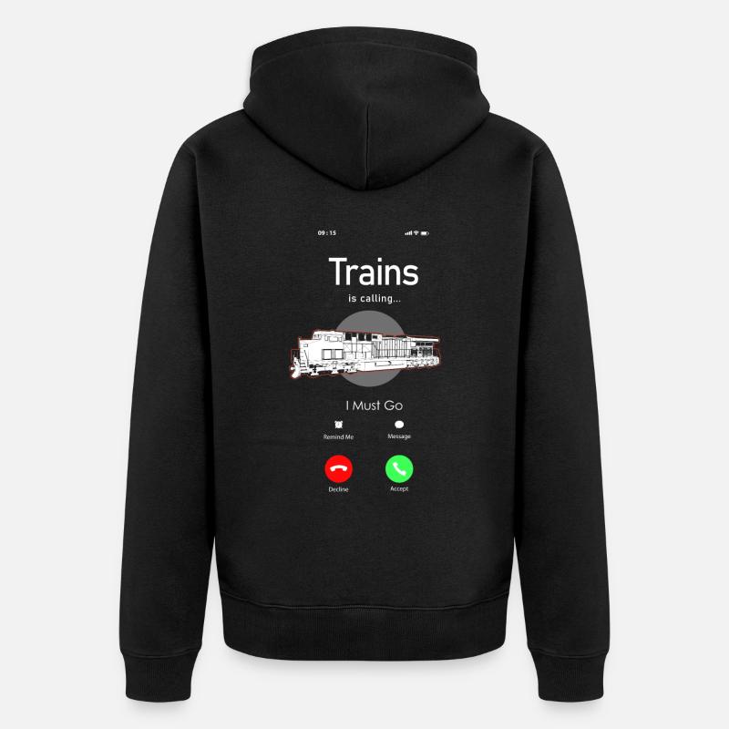 Freight Diesel Train Driver - Unisex Premium Organic Zip Hoodie - black