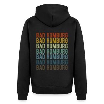 Bad Homburg City Retro Vintage - Unisex Premium Organic Zip Hoodie - black - Back - Nico (187cm)