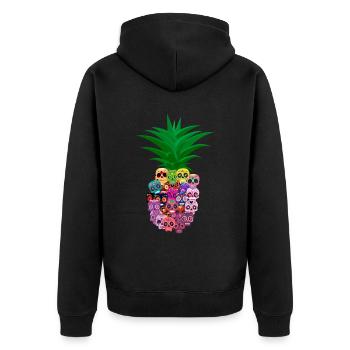 Calavera Pineapple Halloween - Unisex Premium Organic Zip Hoodie - black - Back - Nico (187cm)