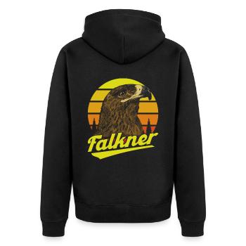 Greifvogel Beizjagd Spruch Falkner Vogelfreunde - Unisex Premium Bio Zip Hoodie - Schwarz - Hinten - Nico (187cm)