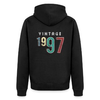 Vintage 1997 Birthday Born year 1997 - Unisex Premium Organic Zip Hoodie - black - Back - Nico (187cm)