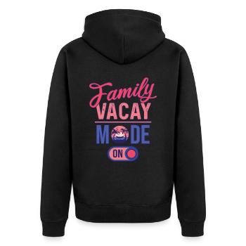 Family Vacay Mode ON | Family Vacation - Unisex Premium Organic Zip Hoodie - black - Back - Nico (187cm)