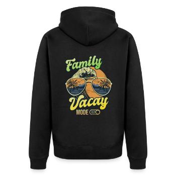 Family Vacay Mode ON | Family Vacation - Unisex Premium Organic Zip Hoodie - black - Back - Nico (187cm)