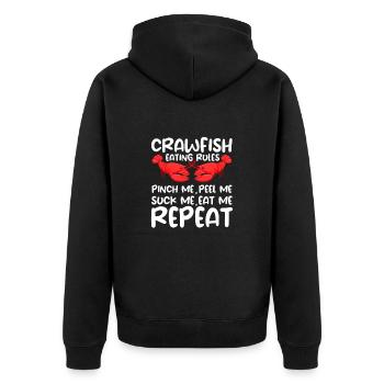 Languste - Unisex Premium Bio Zip Hoodie - Schwarz - Hinten - Nico (187cm)