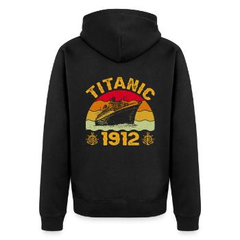 Titanic 1912 Navire de croisière - Veste à capuche bio Premium Unisexe - noir - Dos - Nico (187cm)