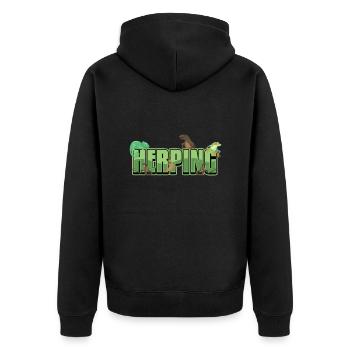 Herping Reptiles Amphibians Herpetologist - Unisex Premium Organic Zip Hoodie - black - Back - Nico (187cm)