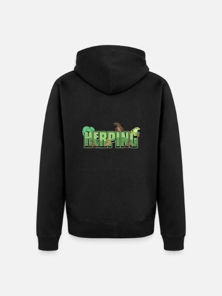 Herping Reptiles Amphibians Herpetologist - Unisex Premium Organic Zip Hoodie - black