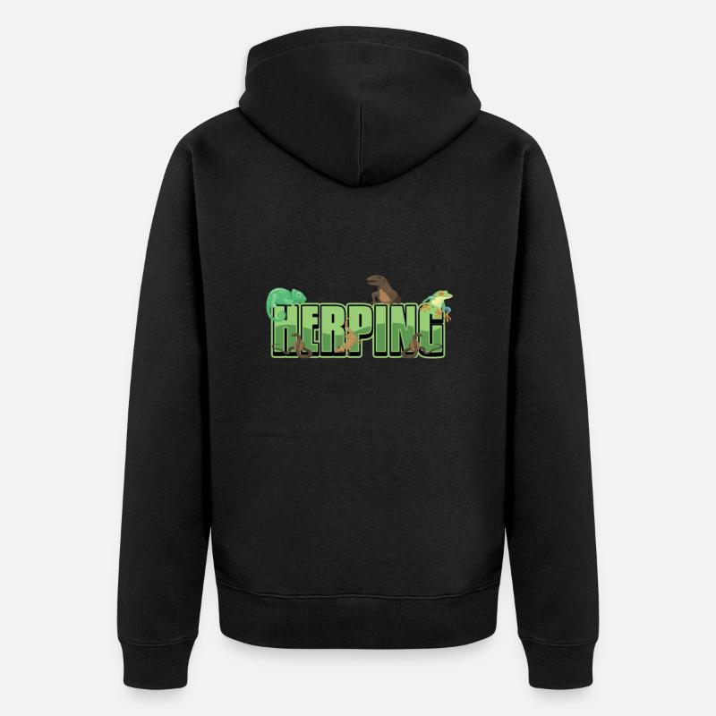 Herping Reptiles Amphibiens Herpétologiste - Veste à capuche bio Premium Unisexe - noir