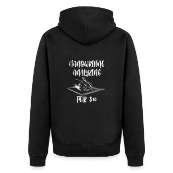 Handwriting Reader Handwriting Reading Funny - Unisex Premium Organic Zip Hoodie - black - Back - Nico (187cm)