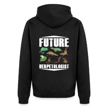 Future herpetologist Reptiles Amphibians - Unisex Premium Organic Zip Hoodie - black - Back - Nico (187cm)