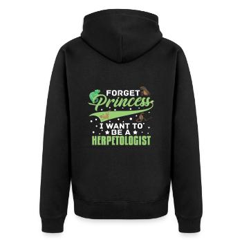 Herpetologist Girls Reptiles Amphibians - Unisex Premium Organic Zip Hoodie - black - Back - Nico (187cm)