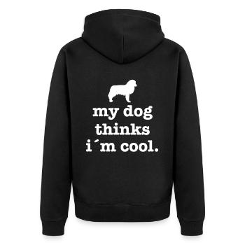Australischer Schäferhund Hundebesitzer Geschenk - Unisex Premium Bio Zip Hoodie - Schwarz - Hinten - Nico (187cm)
