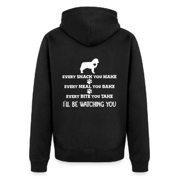 Australischer Schäferhund Hundebesitzer Geschenk - Unisex Premium Bio Zip Hoodie - Schwarz - Hinten - Nico (187cm)