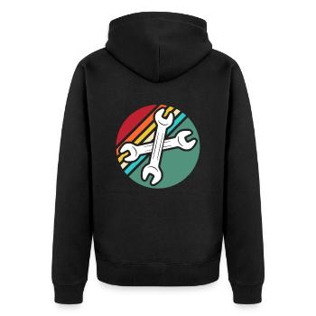 Machinist Machine Operator Machinists - Unisex Premium Organic Zip Hoodie - black - Back - Nico (187cm)