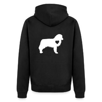 Australischer Schäferhund Hundebesitzer Geschenk - Unisex Premium Bio Zip Hoodie - Schwarz - Hinten - Nico (187cm)