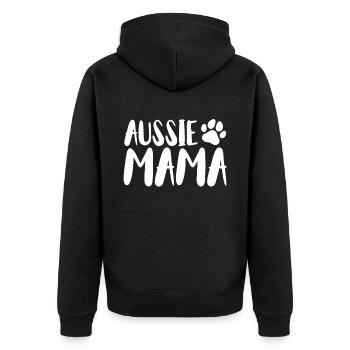 Australischer Schäferhund Hundebesitzer Geschenk - Unisex Premium Bio Zip Hoodie - Schwarz - Hinten - Nico (187cm)