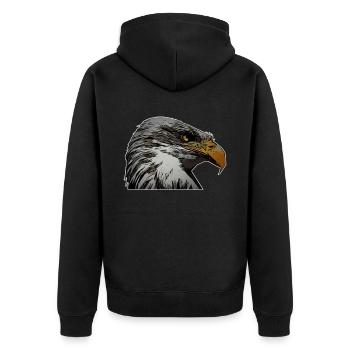Motif d’aigle animal d’oiseau de proie avec motif d’oiseau - Veste à capuche bio Premium Unisexe - noir - Dos - Nico (187cm)