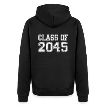 Class Of 2045 Graduation Vintage - Unisex Premium Organic Zip Hoodie - black - Back - Nico (187cm)