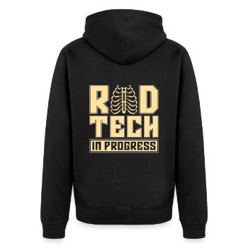 Radiology X-ray Technician X-ray Doctor Gift - Unisex Premium Organic Zip Hoodie - black - Back - Nico (187cm)