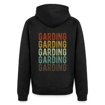 Garding City Retro Vintage - Veste à capuche bio Premium Unisexe - noir - Dos - Nico (187cm)