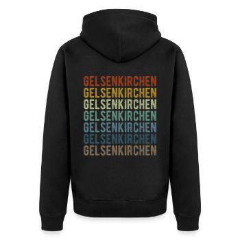 Gelsenkirchen City Retro Vintage - Veste à capuche bio Premium Unisexe - noir - Dos - Nico (187cm)