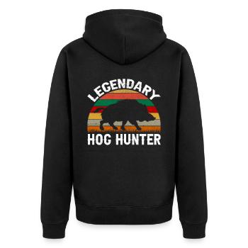 Wildschwein Jagd Jagen Jäger Wild Geschenk - Unisex Premium Bio Zip Hoodie - Schwarz - Hinten - Nico (187cm)