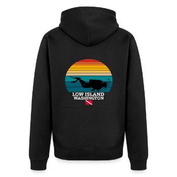 Low Island Plongée sur les îles Américaines - Veste à capuche bio Premium Unisexe - noir - Dos - Nico (187cm)