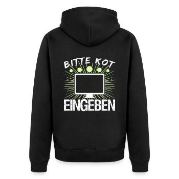 Informatik Vintage Kot Admin Nerd - Unisex Premium Bio Zip Hoodie - Schwarz - Hinten - Nico (187cm)