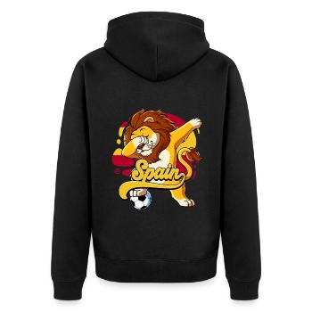 Spanien Fußball - Unisex Premium Bio Zip Hoodie - Schwarz - Hinten - Nico (187cm)