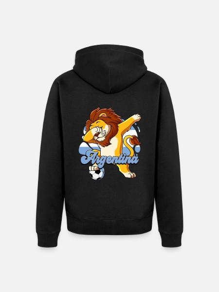 Argentinien Fußball - Unisex Premium Bio Zip Hoodie - Schwarz