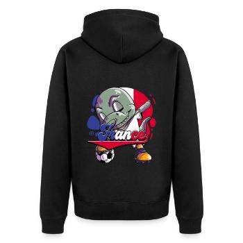 Frankreich Fußball - Unisex Premium Bio Zip Hoodie - Schwarz - Hinten - Nico (187cm)