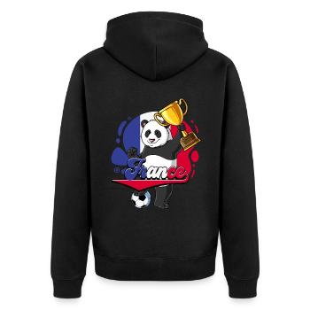 Frankreich Fußball - Unisex Premium Bio Zip Hoodie - Schwarz - Hinten - Nico (187cm)