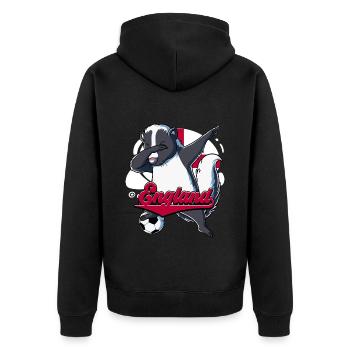 England Fußball - Unisex Premium Bio Zip Hoodie - Schwarz - Hinten - Nico (187cm)