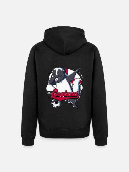 England Fußball - Unisex Premium Bio Zip Hoodie - Schwarz