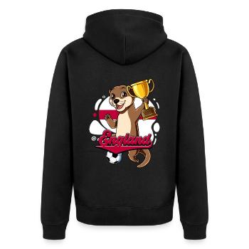 England Fußball - Unisex Premium Bio Zip Hoodie - Schwarz - Hinten - Nico (187cm)