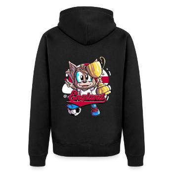 England Fußball - Unisex Premium Bio Zip Hoodie - Schwarz - Hinten - Nico (187cm)