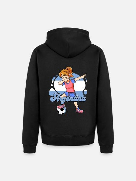 Argentinien Fußball - Unisex Premium Bio Zip Hoodie - Schwarz
