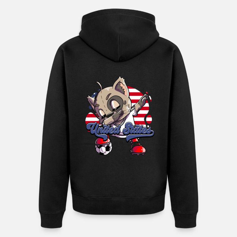 Usa Soccer - Veste à capuche bio Premium Unisexe - noir