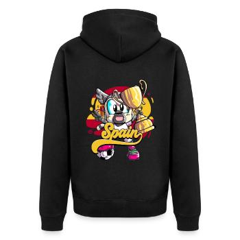 Spain Football - Unisex Premium Organic Zip Hoodie - black - Back - Nico (187cm)