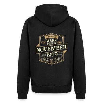 Novembre 1999 Anniversaire Homme - Veste à capuche bio Premium Unisexe - noir - Dos - Nico (187cm)