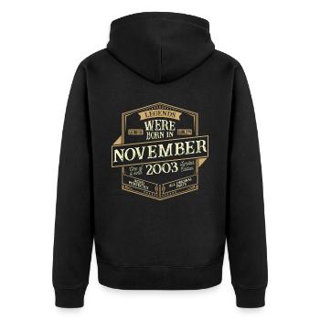 Novembre 2003 Anniversaire Homme - Veste à capuche bio Premium Unisexe - noir - Dos - Nico (187cm)
