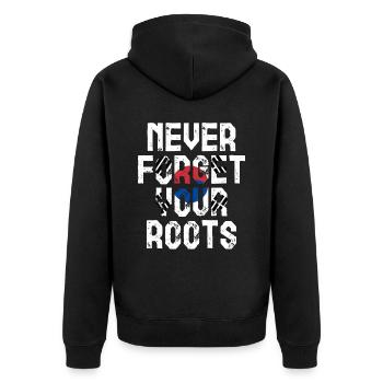 Wurzeln Südkorea Geschenk - Unisex Premium Bio Zip Hoodie - Schwarz - Hinten - Nico (187cm)