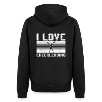 I love cheerleading - Unisex Premium Bio Zip Hoodie - Schwarz - Hinten - Nico (187cm)